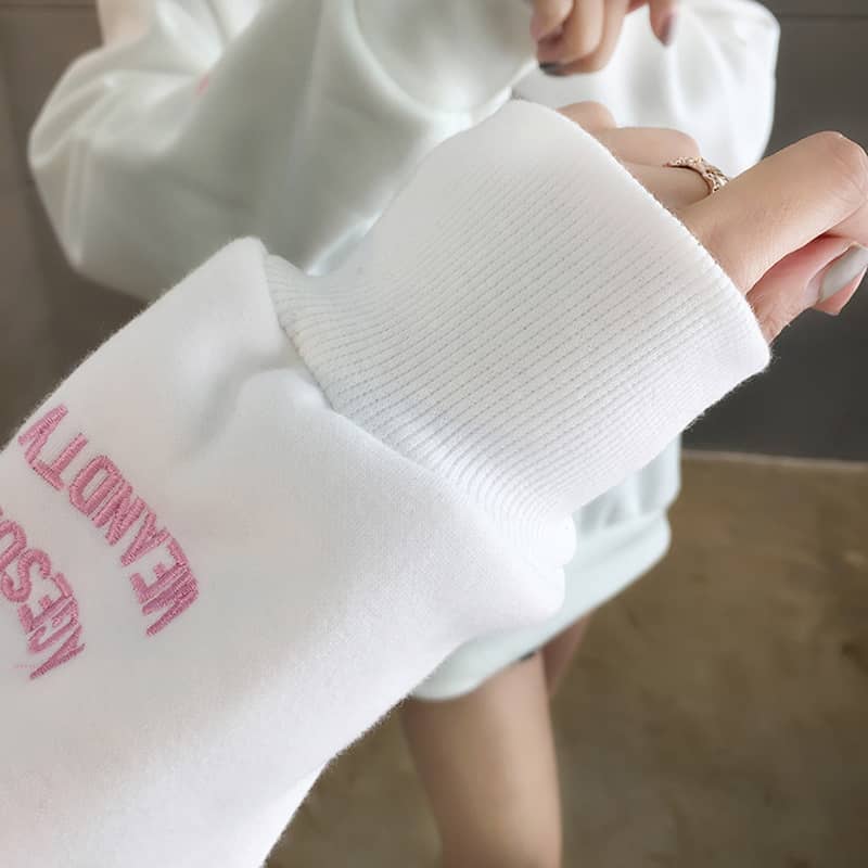 Embroidery hoodie cuff